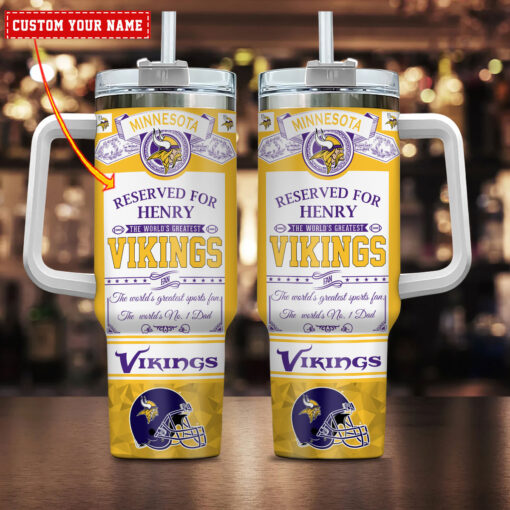 minnesota vikings nfl fathers day custom stanley quencher 40oz stainless steel hohfz