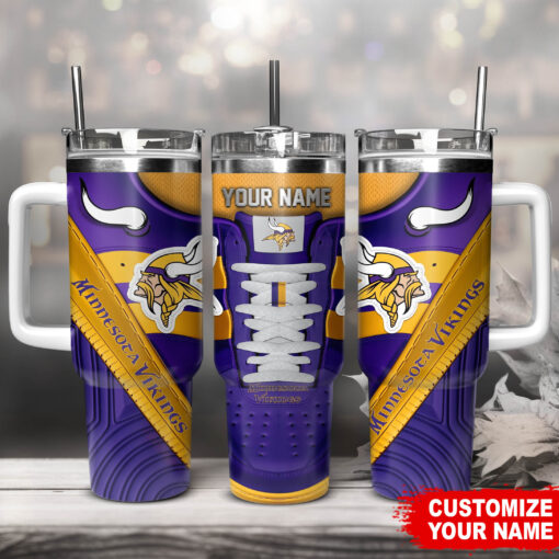 minnesota vikings nfl sneaker custom stanley quencher 40oz stainless steel tumbler with handle uoouc