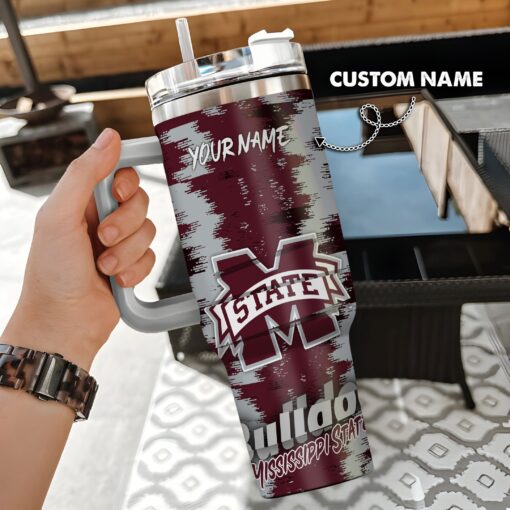 mississippi state bulldog ncaa custom stanley quencher 40oz stainless steel tumbler with handle du18a