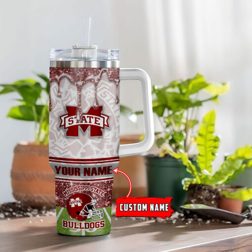 mississippi state bulldogs ncaa custom stanley quencher 40oz stainless steel tumbler with handle sncue