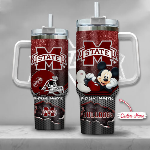 mississippi state bulldogs ncaa mickey mouse custom stanley quencher 40oz stainless steel tumbler with handle vowmu