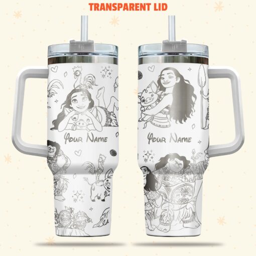 moana disney cartoon custom stanley quencher 40oz stainless steel tumbler with handle 9poys