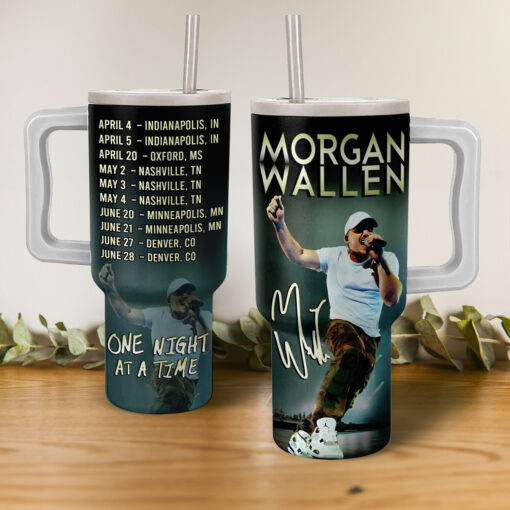 morgan wallen music custom stanley quencher 40oz stainless steel tumbler with handle duzq4