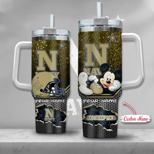 navy midshipmen ncaa mickey mouse custom stanley quencher 40oz stainless steel tumbler with handle sln6m