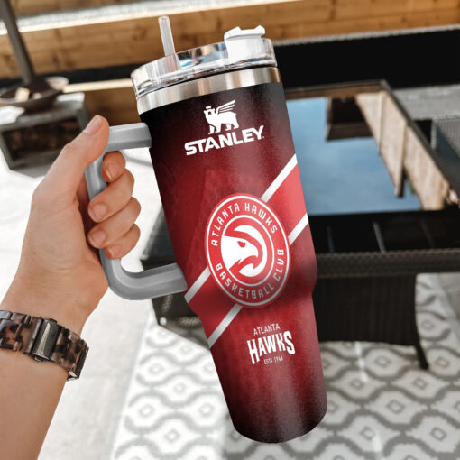 nba atlanta hawks custom stanley quencher 40oz stainless steel tumbler with handle gqint