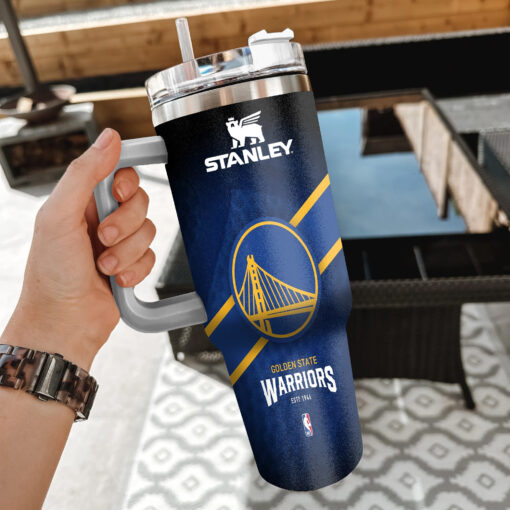 nba golden state warriors custom stanley quencher 40oz stainless steel tumbler with handle ew1z1