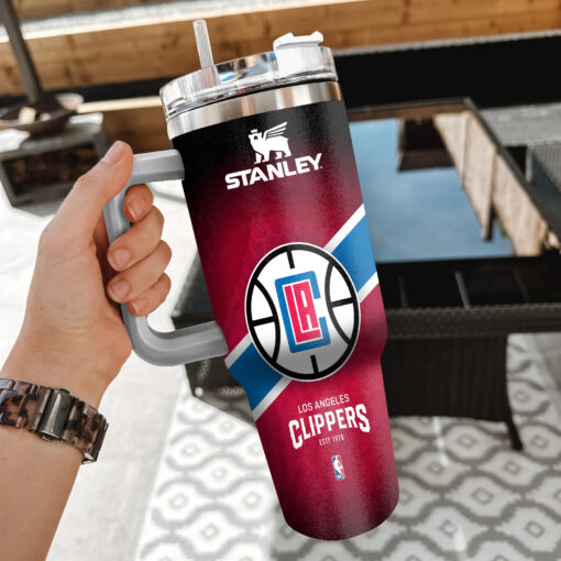 nba la clippers custom stanley quencher 40oz stainless steel tumbler with handle o7z42