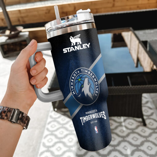 nba minnesota timberwolves custom stanley quencher 40oz stainless steel tumbler with handle y3jy6