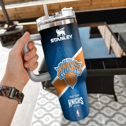 nba new york knicks custom stanley quencher 40oz stainless steel tumbler with handle egvqn