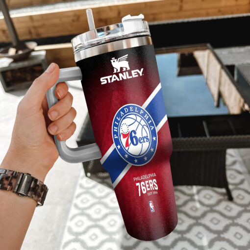 nba philadelphia 76ers custom stanley quencher 40oz stainless steel tumbler with handle ykfq2