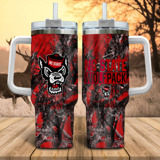 nc state wolfpack ncaa hunting custom stanley quencher 40oz stainless steel tumbler with handle 18d8w