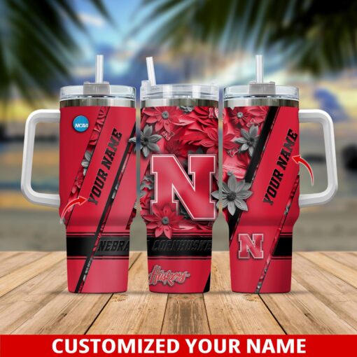 nebraska cornhuskers ncaa custom stanley quencher 40oz stainless steel tumbler with handle aejj6