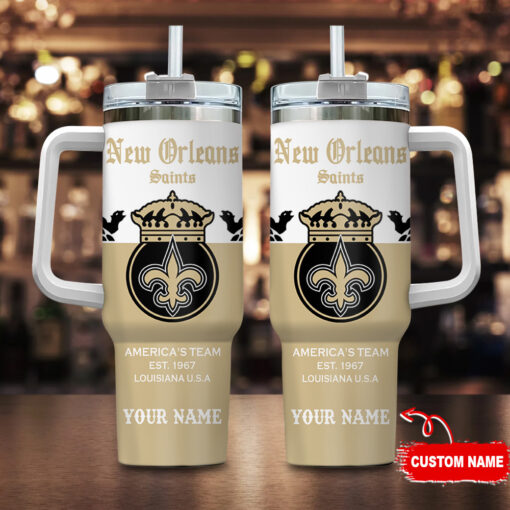 new orleans saints nfl corona extra custom stanley quencher 40oz stainless steel tumbler with handle bel3i