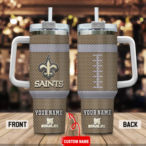 new orleans saints nfl crystal custom stanley quencher 40oz stainless steel tumbler with handle d9clw