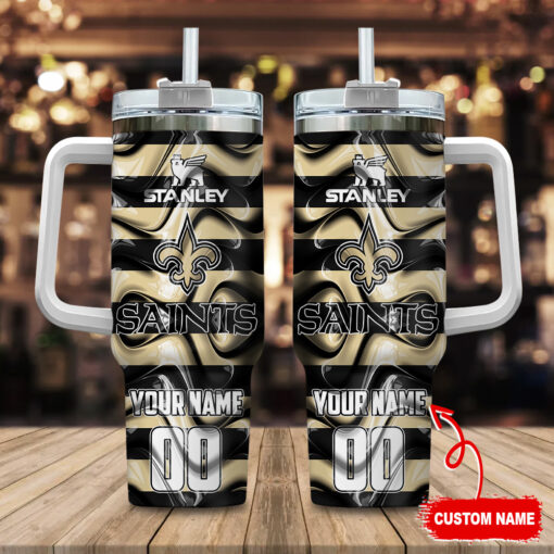 new orleans saints nfl custom stanley quencher 40oz stainless steel tumbler with handle ellwy