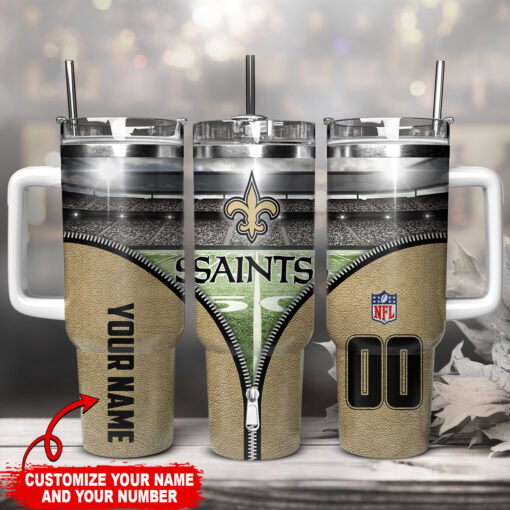 new orleans saints nfl custom stanley quencher 40oz stainless steel tumbler with handle iqpm6