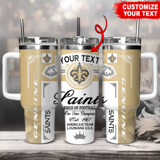 new orleans saints nfl kings of football custom stanley quencher 40oz stainless steel tumbler with handle lnape