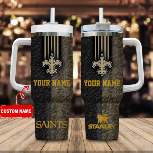 new orleans saints nfl leather effect custom stanley quencher 40oz stainless steel tumbler with handle aaiua