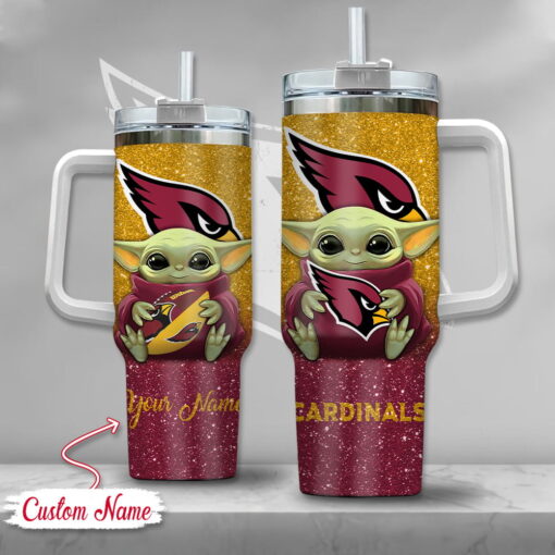 nfl arizona cardinals baby yoda custom stanley quencher 40oz stainless steel tumbler with handle jtjhr