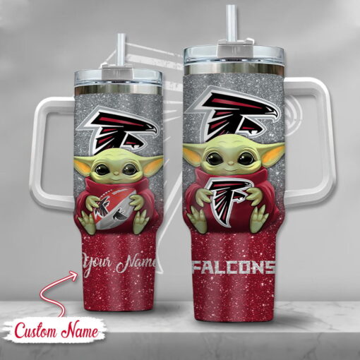 nfl atlanta falcons baby yoda custom stanley quencher 40oz stainless steel tumbler with handle qn2ub