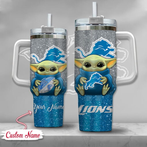 nfl detroit lions baby yoda custom stanley quencher 40oz stainless steel tumbler with handle 0kp1g