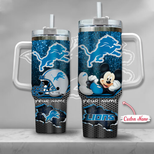 nfl detroit lions mickey mouse custom stanley quencher 40oz stainless steel tumbler with handle 0wkwb