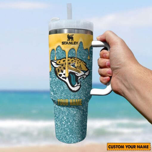 nfl jacksonville jaguars custom stanley quencher 40oz stainless steel tumbler with handle rnota