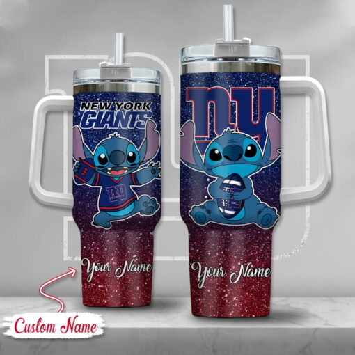 nfl new york giants stitch glitter custom stanley quencher 40oz stainless steel tumbler with handle oqzsp