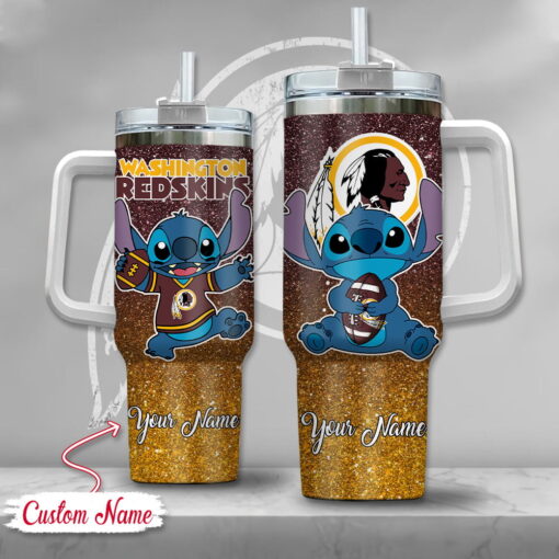 nfl washington redskins stitch glitter custom stanley quencher 40oz stainless steel tumbler with handle gvnti