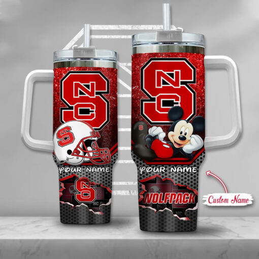 north carolina state wolfpack ncaa mickey mouse custom stanley quencher 40oz stainless steel tumbler with handle zdmpb