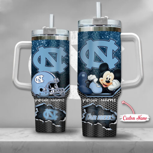 north carolina tar heels ncaa mickey mouse custom stanley quencher 40oz stainless steel tumbler with handle 5v3za