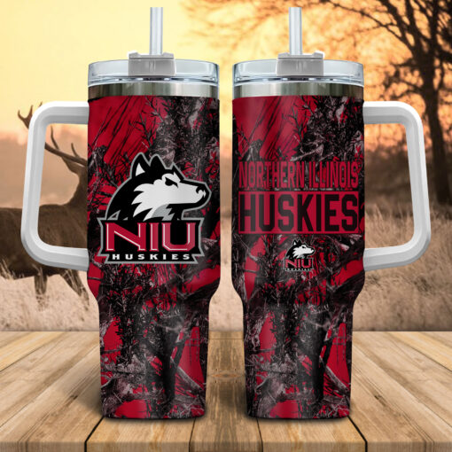 northern illinois huskies ncaa hunting custom stanley quencher 40oz stainless steel tumbler with handle nzngl