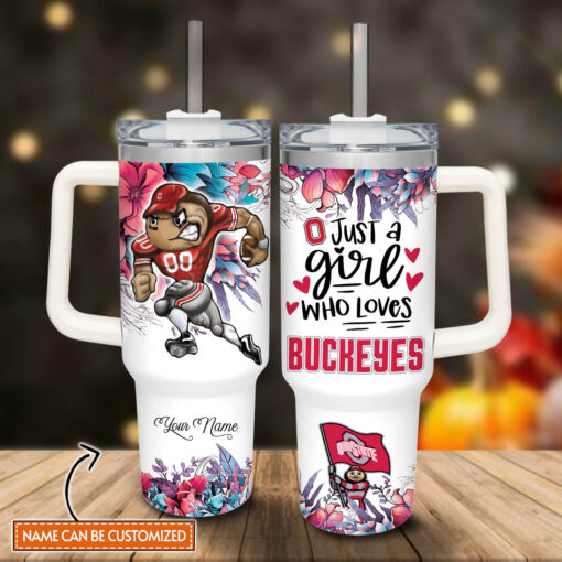 ohio state buckeyes ncaa custom stanley quencher 40oz stainless steel tumbler with handle v7pot