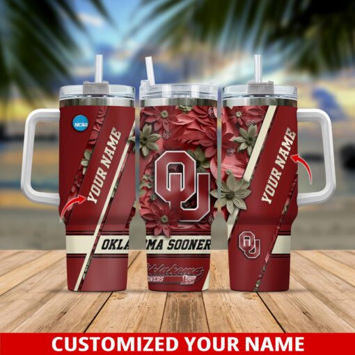 oklahoma sooners ncaa custom stanley quencher 40oz stainless steel tumbler with handle oh1e4