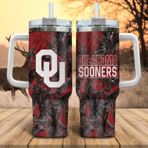 oklahoma sooners ncaa hunting custom stanley quencher 40oz stainless steel tumbler with handle yzfdo