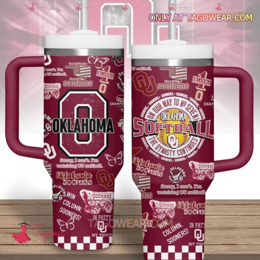 oklahoma sooners softball ncaa custom stanley quencher 40oz stainless steel tngcd