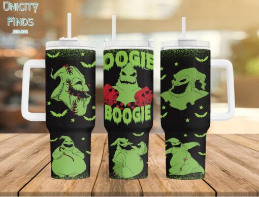 oogie boogie the nightmare before christmas cartoon custom stanley quencher 40oz stainless steel tumbler with handle b9jyt scaled