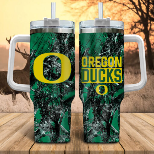 oregon ducks ncaa hunting custom stanley quencher 40oz stainless steel tumbler with handle ubjtt