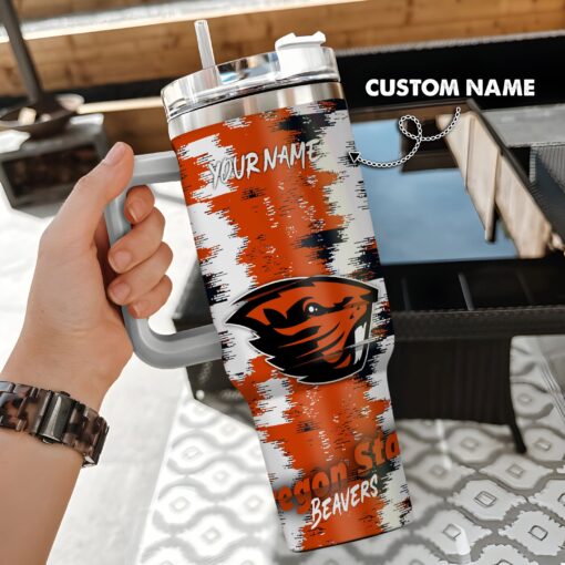 oregon state beavers ncaa custom stanley quencher 40oz stainless steel tumbler with handle e0scu