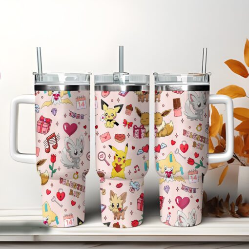 pokemon valentines day games custom stanley quencher 40oz stainless steel tumbler with handle numgi