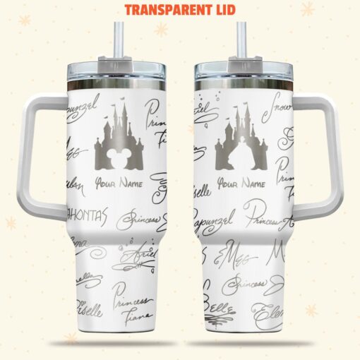 princess signature disney cartoon custom stanley quencher 40oz stainless steel tumbler with handle 5q87u