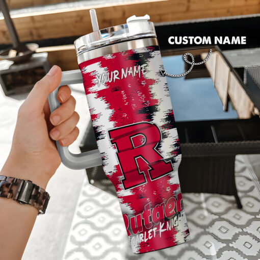 rutgers scarlet knights ncaa custom stanley quencher 40oz stainless steel tumbler with handle jkssw