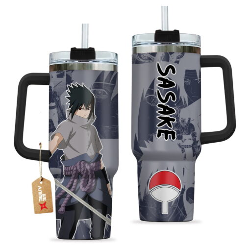 sasuke uchiha naruto anime custom stanley quencher 40oz stainless steel tumbler with handle jkpyg