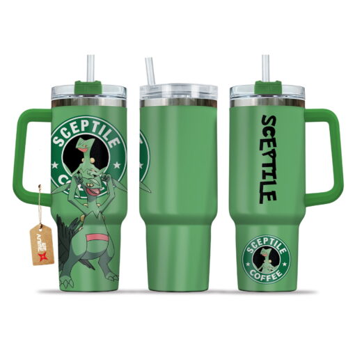 sceptile coffee pokemon anime custom stanley quencher 40oz stainless steel tumbler with handle ljflv