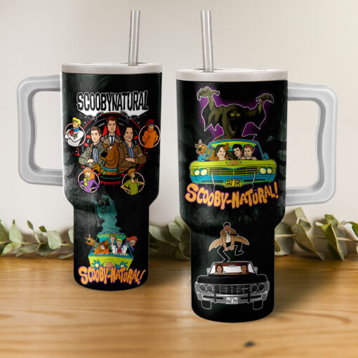 scooby doo x supernatural cartoon custom stanley quencher 40oz stainless steel tumbler with handle tezdv