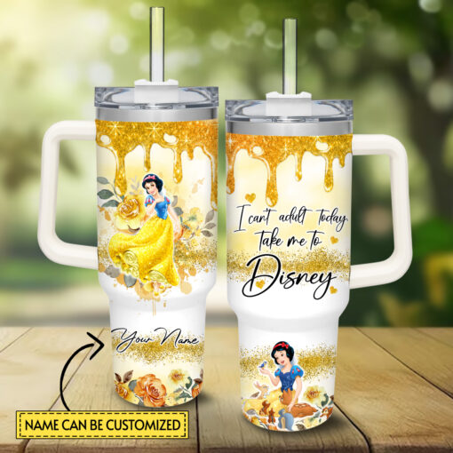 snow white disney princess cartoon custom stanley quencher 40oz stainless steel tumbler with handle bdujt