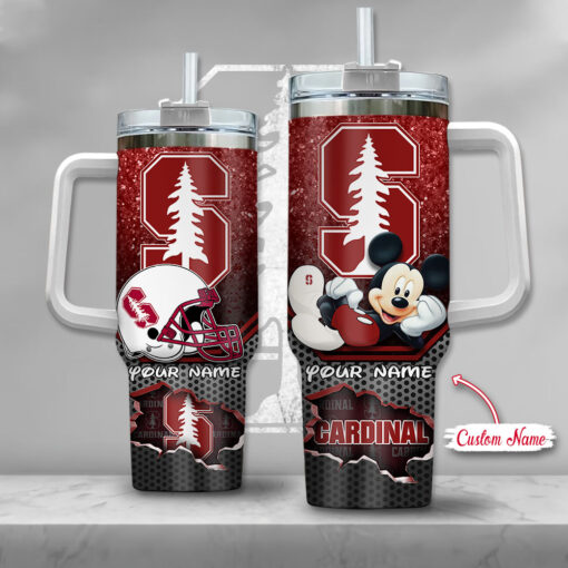 stanford cardinal ncaa mickey mouse custom stanley quencher 40oz stainless steel tumbler with handle c3l0j