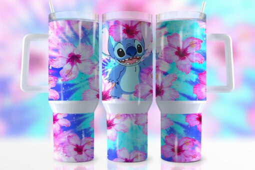 stitch disney cartoon custom stanley quencher 40oz stainless steel tumbler with handle jm6vq