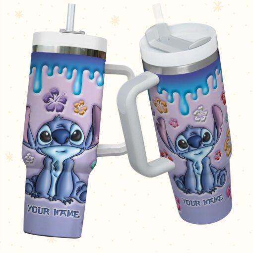 stitch disney cartoon custom stanley quencher 40oz stainless steel tumbler with handle ocflh