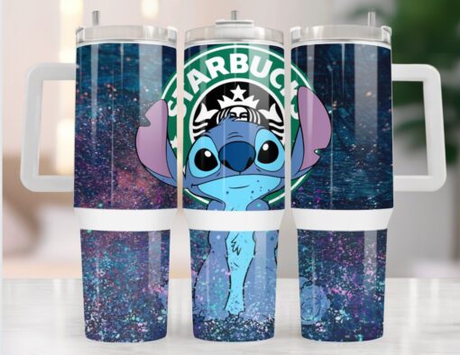 stitch disney cartoon custom stanley quencher 40oz stainless steel tumbler with handle q9vlq